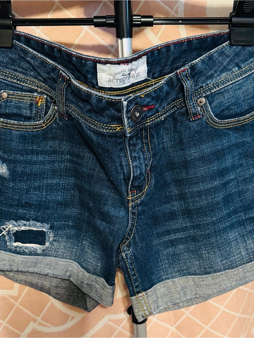 Aeropostale Blue Rolled Hem Denim Shorts